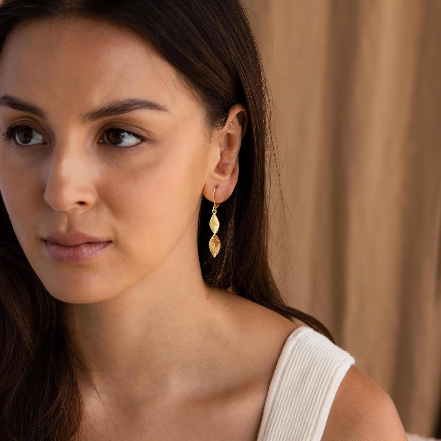 Gold Dangle Earrings for Women, 14K Gold Plated LightweightTeardrop Drop Earrings, Trendy Leverback Minimalist Jewelry for
