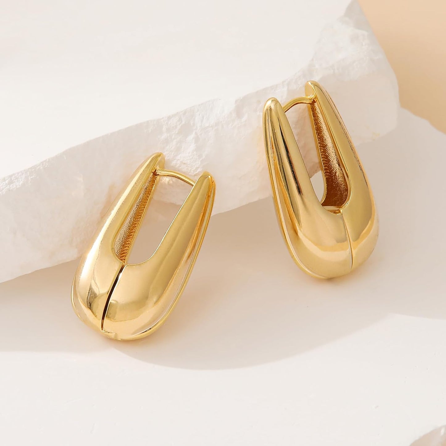 Trendy Gold Plated Knot Earrings for Women Chunky Statement Drop Dangle Earrings Lightweight Fashion Accessories Gold Jewelry