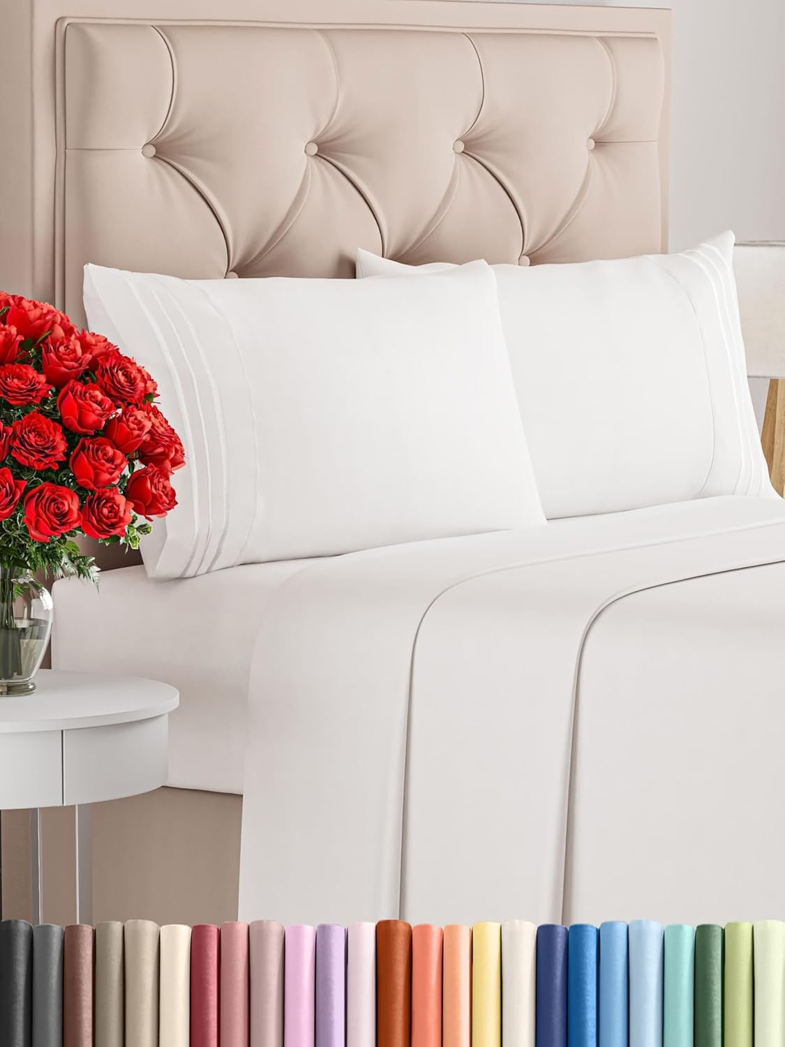 Queen Size 4 count Sheet Set - Comfy Breathable & Cooling Bed  Deep Pockets, Easy Secure Fit
