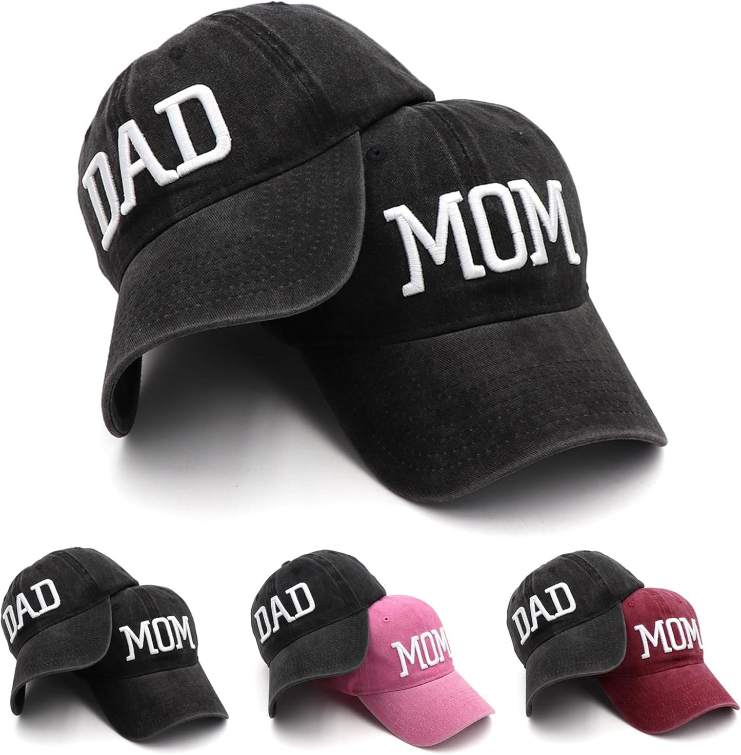 Mom and Dad Hats New Mom Gifts Embroidered Hats for Men Women Adjustable Baseball Cap