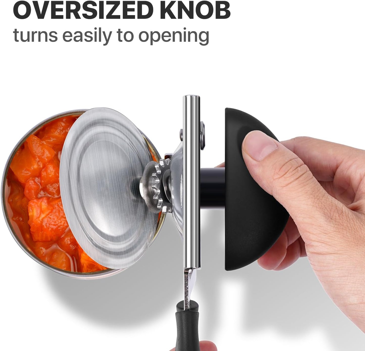Manual Can Opener for Seniors, Heavy Duty with Comfort Grip & Magnet for Kitchen Camping