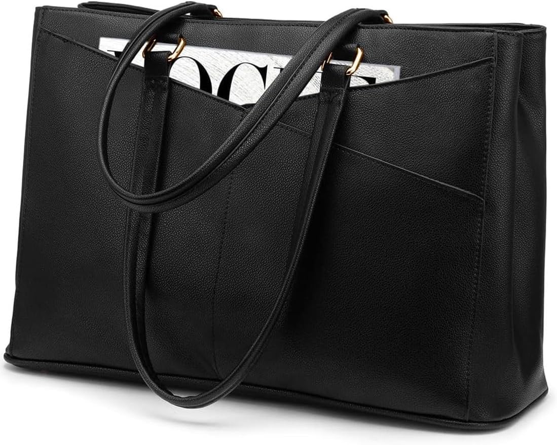 Laptop Tote Bag for Women 15.6 Inch Waterproof Leather Computer Bags Business Office Work Briefcase