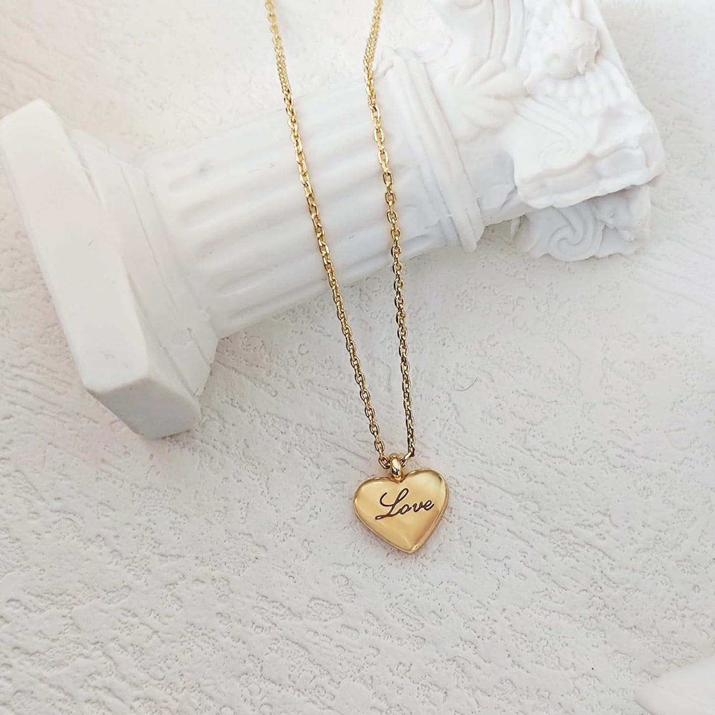 Heart Necklace: 18K Gold/Silver Plated Tiny Pendant, Dainty Valentine's Gift For Women & Teens