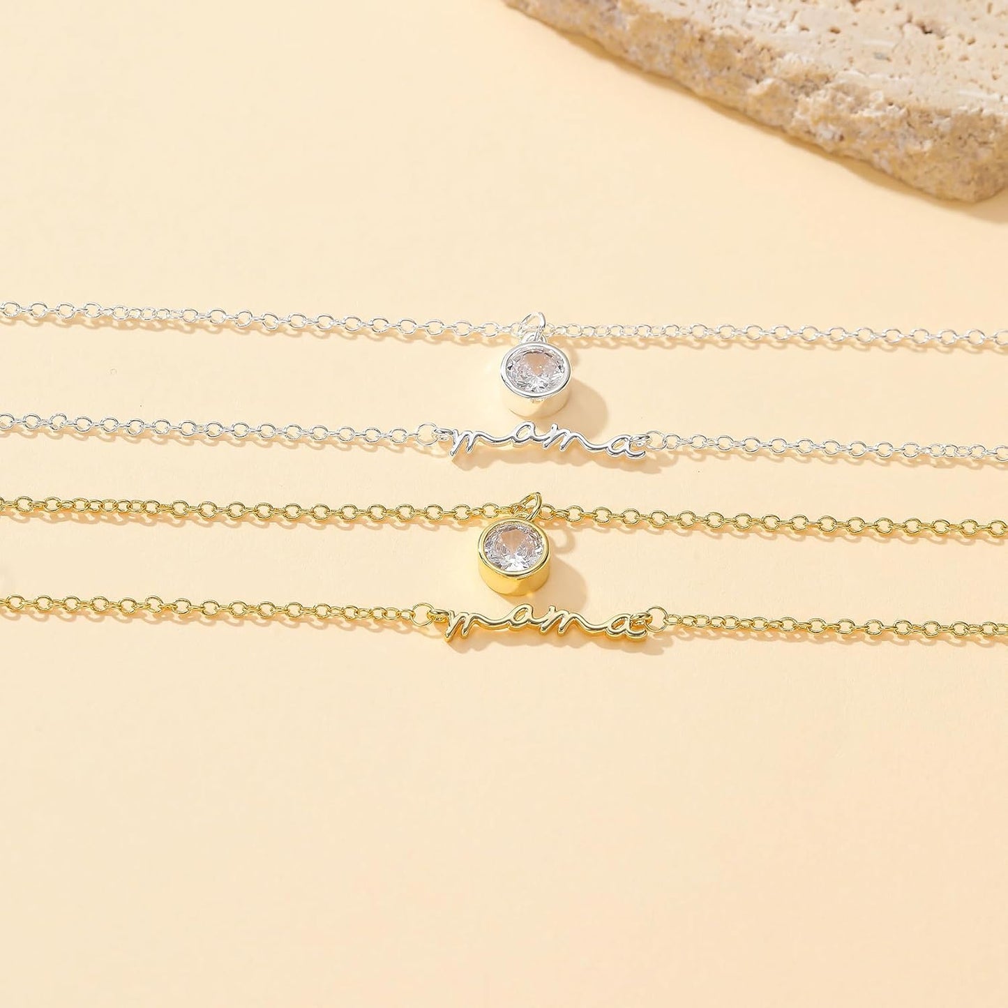 Adjustable Mama Necklace - For New Moms/Grandmas, Hypoallergenic Layered Chain, Thoughtful Mother's Day & Birthday Gift
