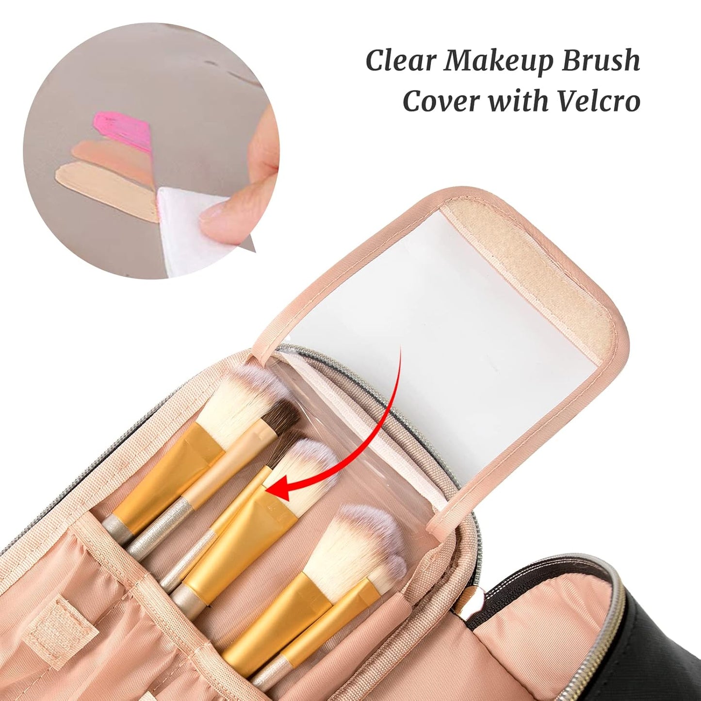 Portable Cute Travel Makeup Bag for Women and girls Makeup Brush Organizer cosmetics Pouch Bags