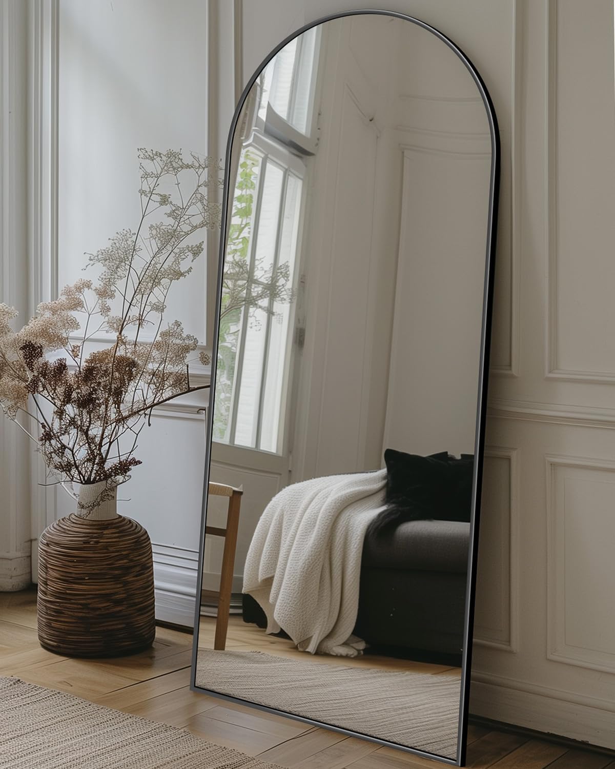 Full Length Mirror, 58"x18" Floor Mirror with Stand, Hanging Mounted Mirrors for Bedroom