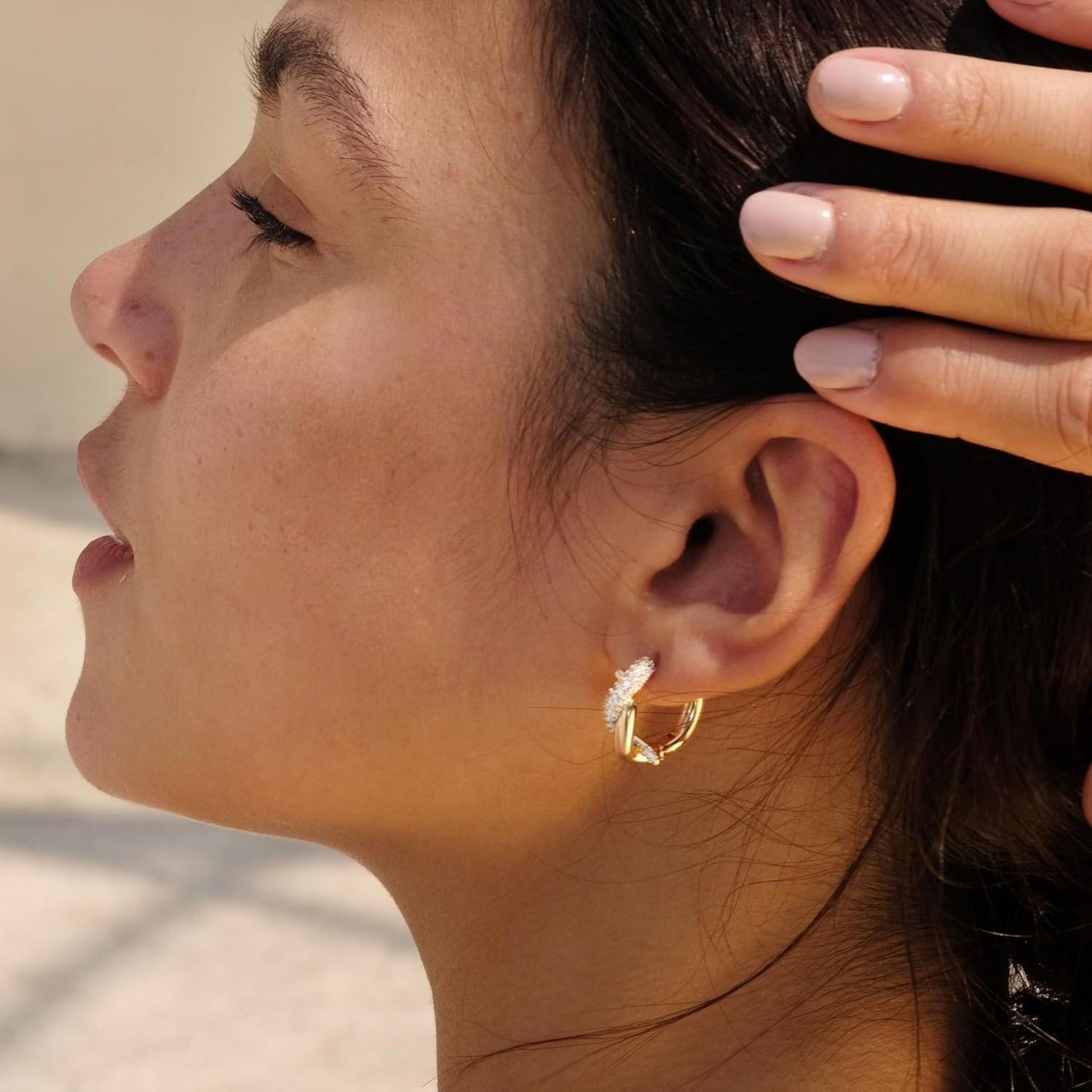 Cubic Zirconia Huggie Earrings 14k Gold Plated Tiny Earrings Small Huggie Hoop Earrings Simple Lightweight Hoops Gift for Women