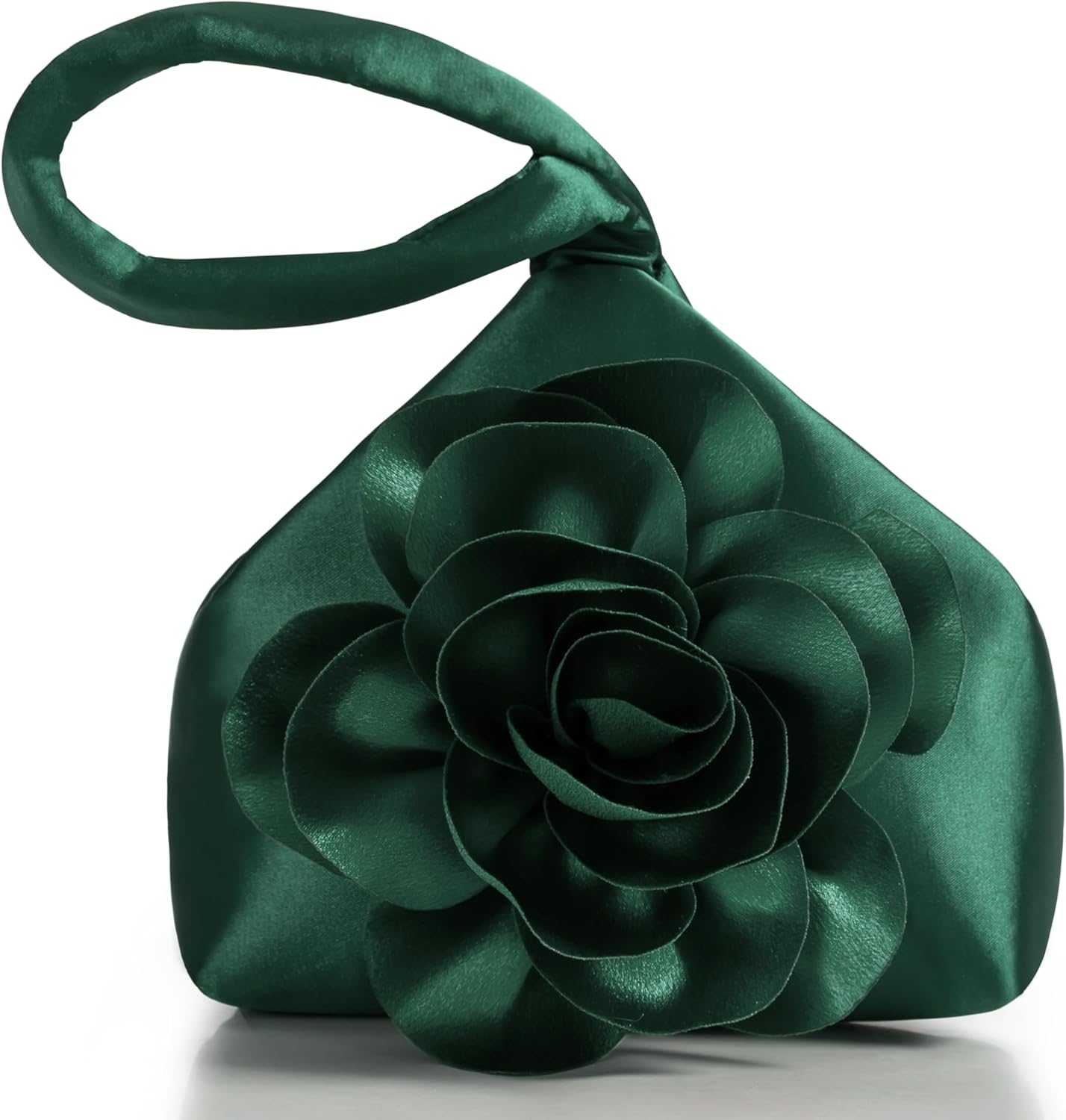 Clutch Purses for Women - Evening Bags Flower Satin Handbag Classy Wristlet Purse for Party Daily Wedding