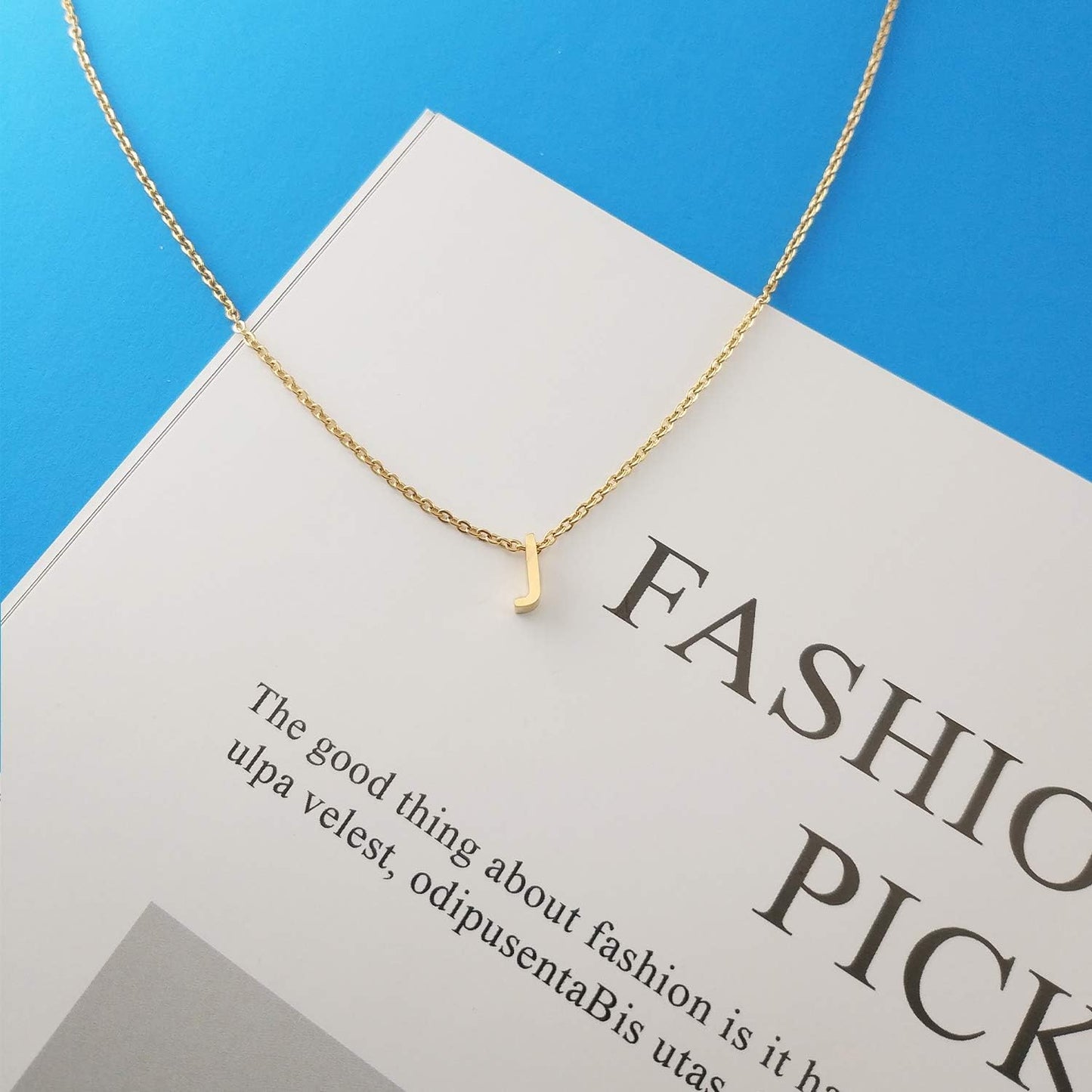 Initial Necklace: 18K Gold Plated Personalized Tiny Letter Name Pendant for Women