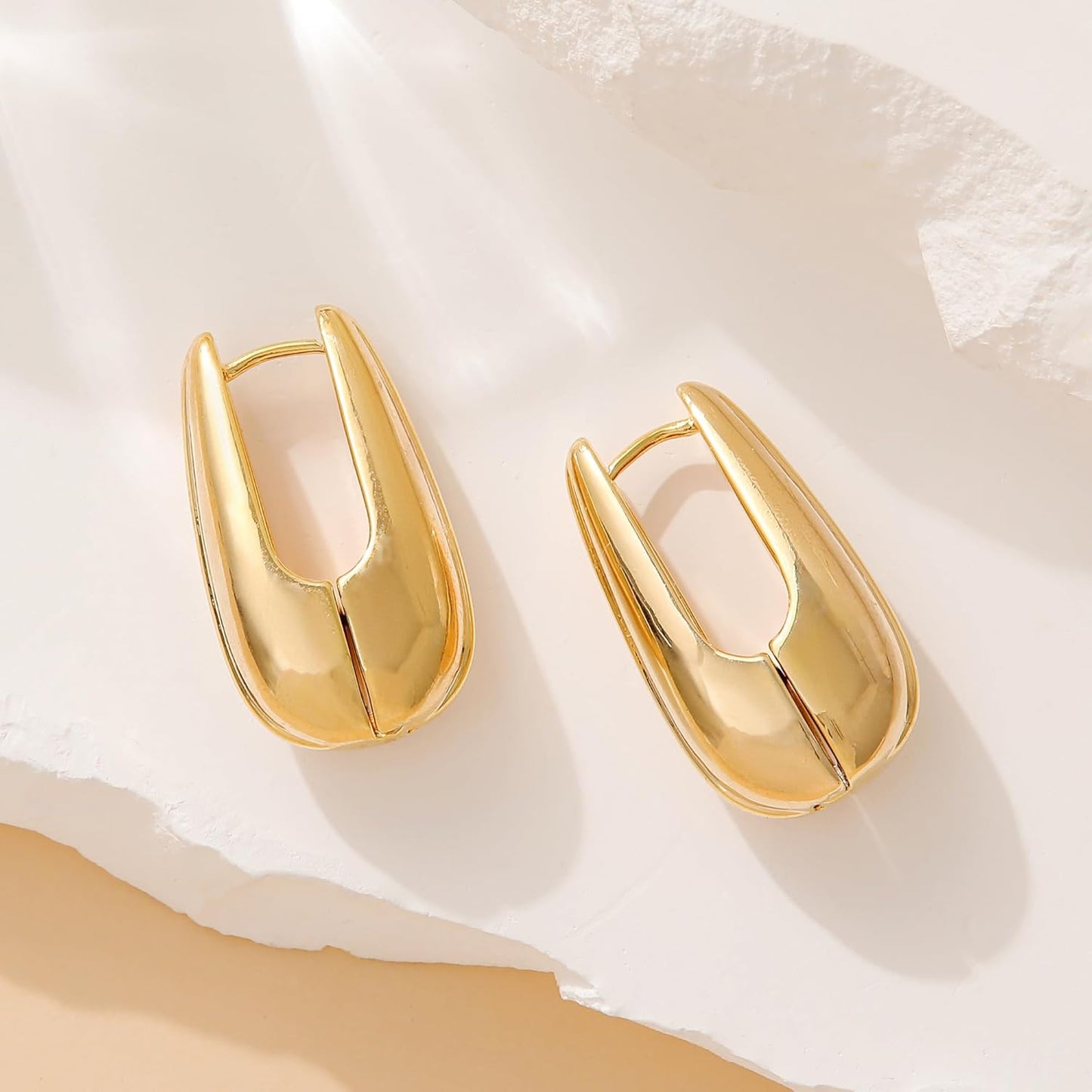 Trendy Gold Plated Knot Earrings for Women Chunky Statement Drop Dangle Earrings Lightweight Fashion Accessories Gold Jewelry