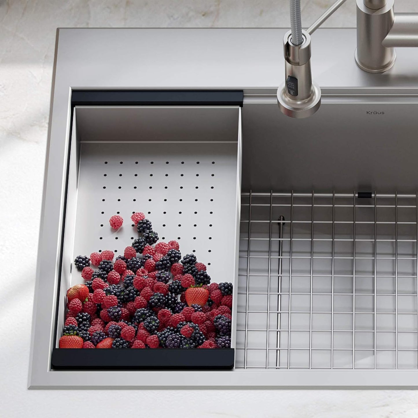 Stainless Steel Colander for Workstation Kitchen Sink, CS-6