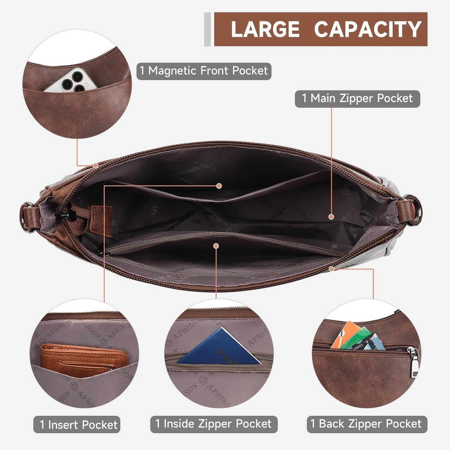 Trendy Leather Crossbody Purse with Adjustable Strap, Women's Shoulder Handbag