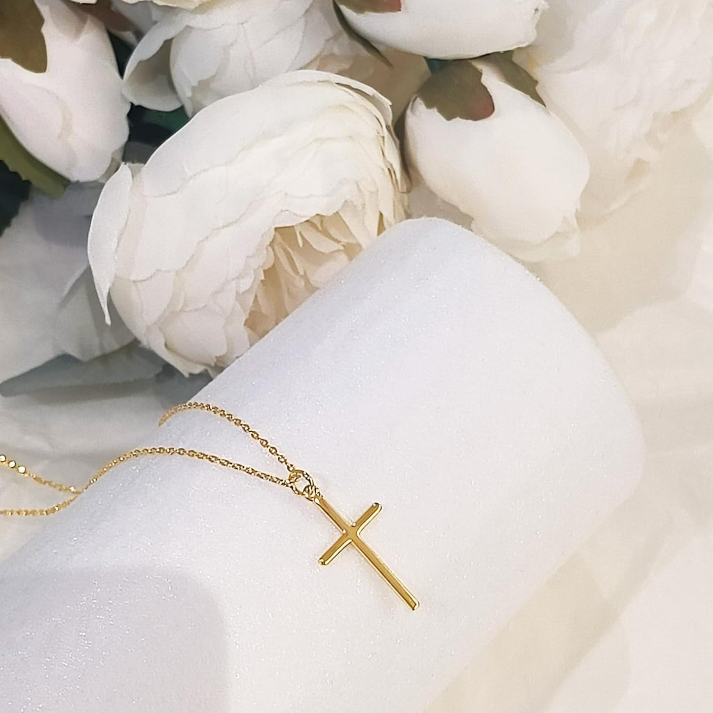 Adjustable Cross Choker | 14K Gold Plated Dainty Layered Necklace - Minimalist Gold Jewelry Gift for Her