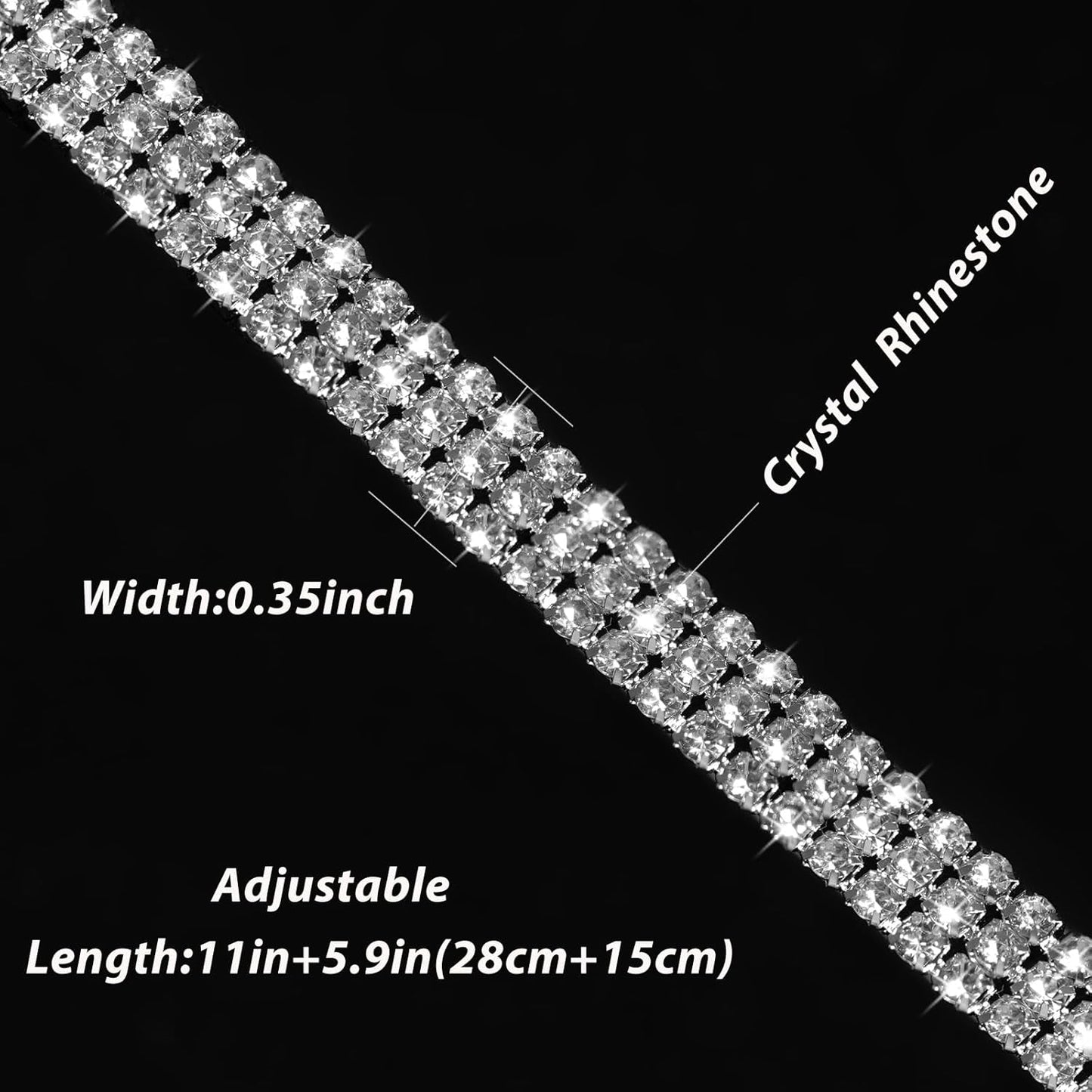 Silver Rhinestone Choker Necklace for Women, Sparkly Crystal Diamond Choker for Party Prom Wedding Jewelry Accessories