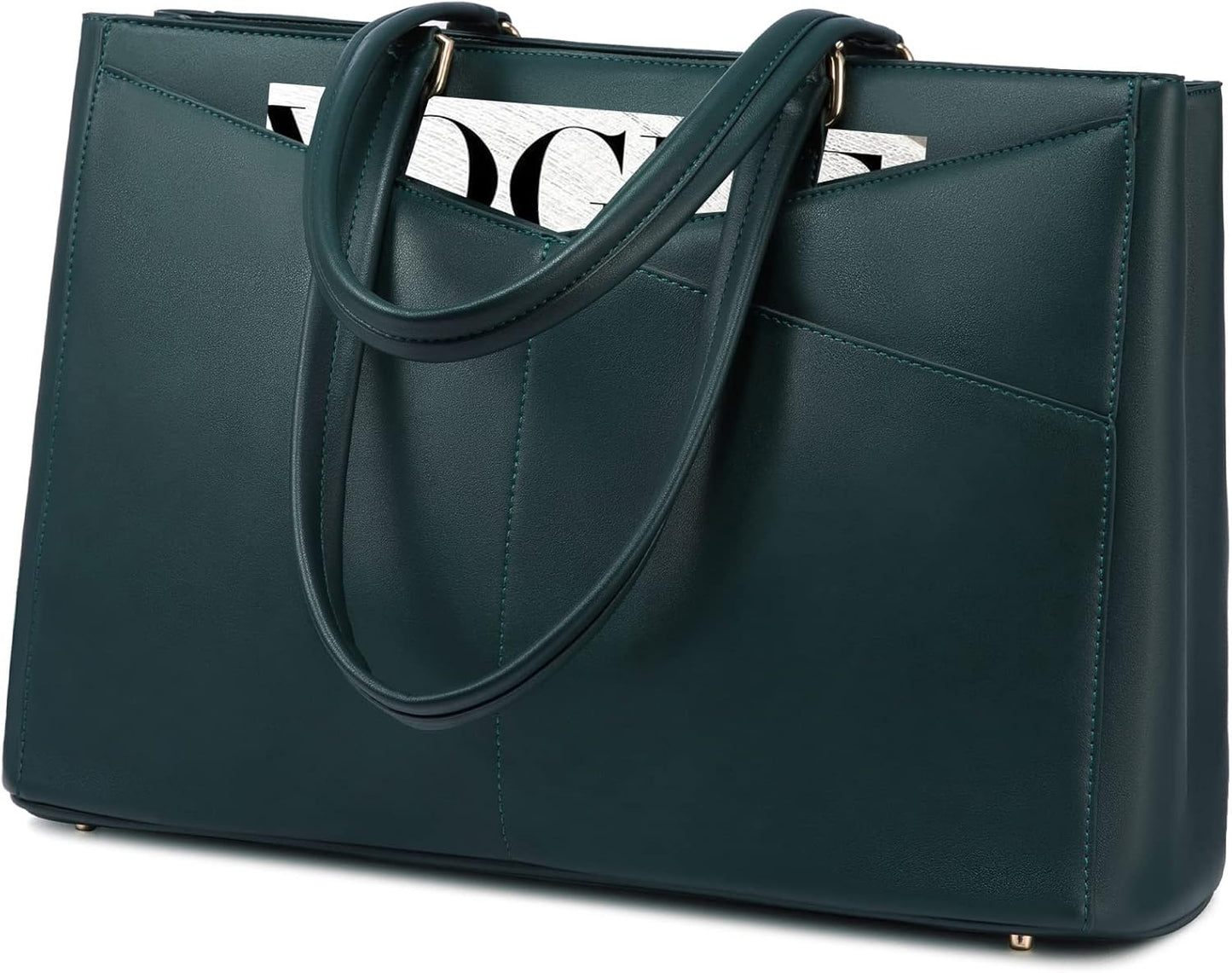 Laptop Tote Bag for Women 15.6 Inch Waterproof Leather Computer Bags Business Office Work Briefcase