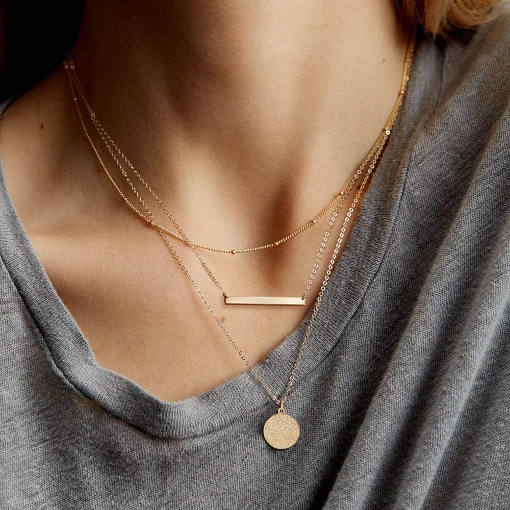 Dainty 14K Gold Plated Necklace - Delicate Pendant Choker for Women