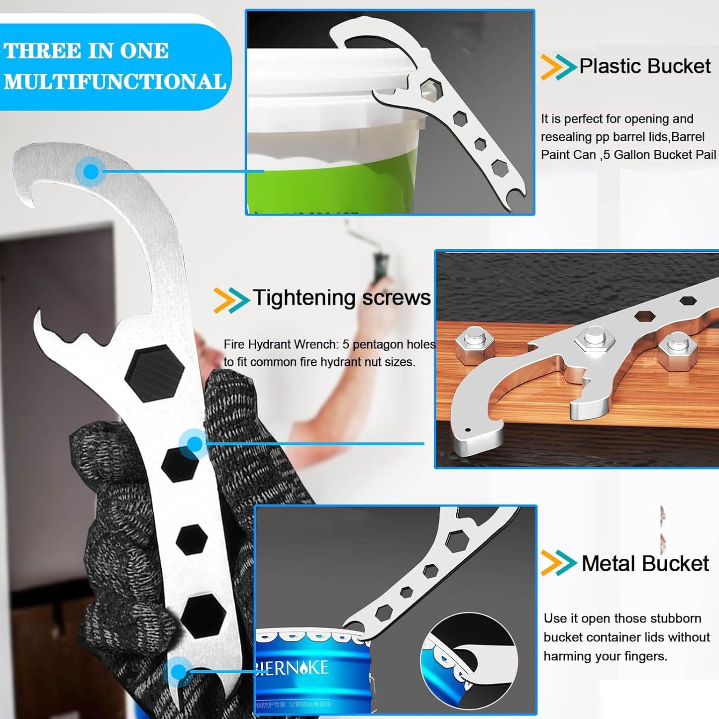 Opener Spanner for Home Industrial Use Portable Multi-Size Multifunctional Adjustable Wrench 2pcs