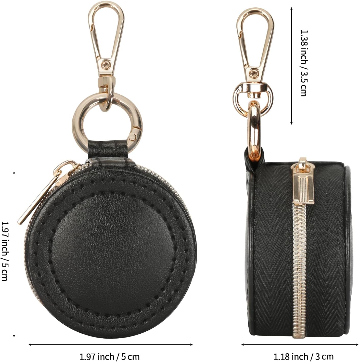 Jewelry Ring Holder Box with Keychain, Small Travel Ring Earring Stud Necklace Storage Case