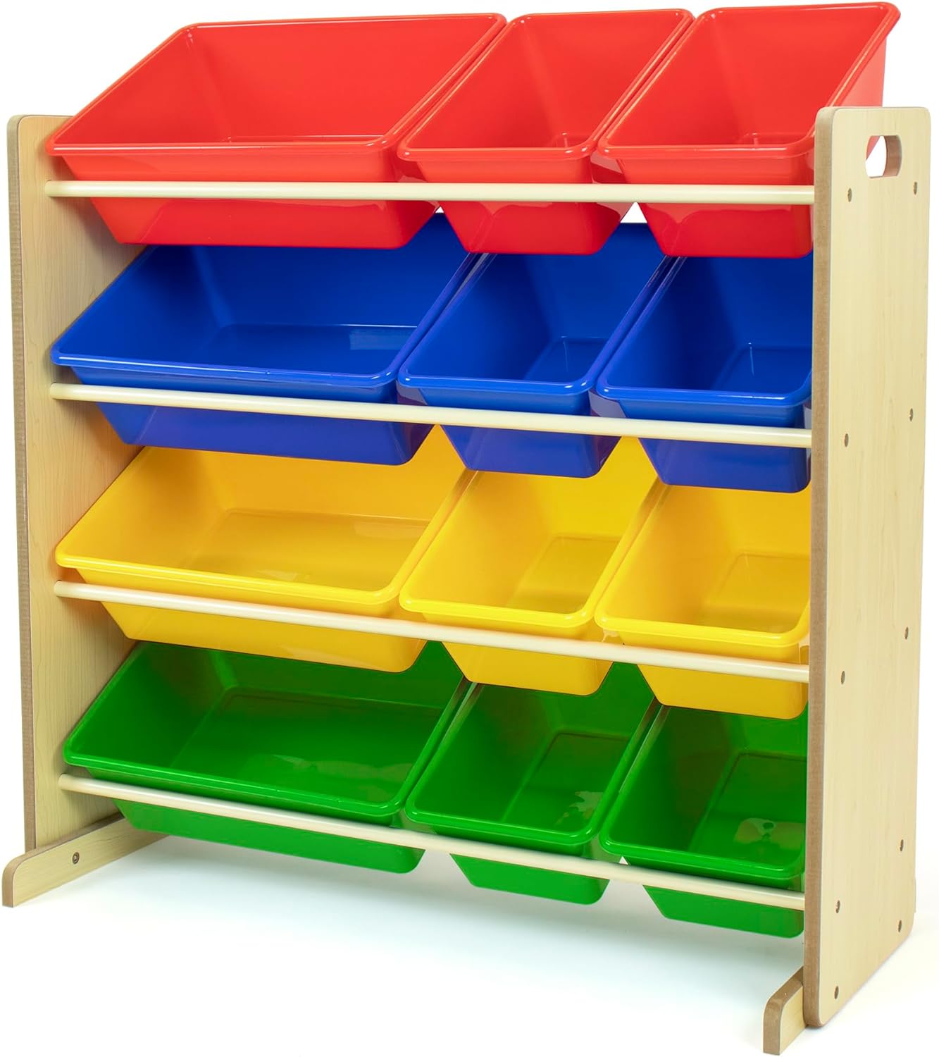 Toy Storage Organizer with 12 Plastic Bins,  Removable Bins for Playroom, Bedroom