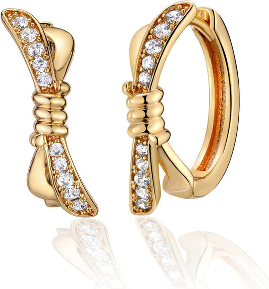 Cubic Zirconia Huggie Earrings 14k Gold Plated Tiny Earrings Small Huggie Hoop Earrings Simple Lightweight Hoops Gift for Women