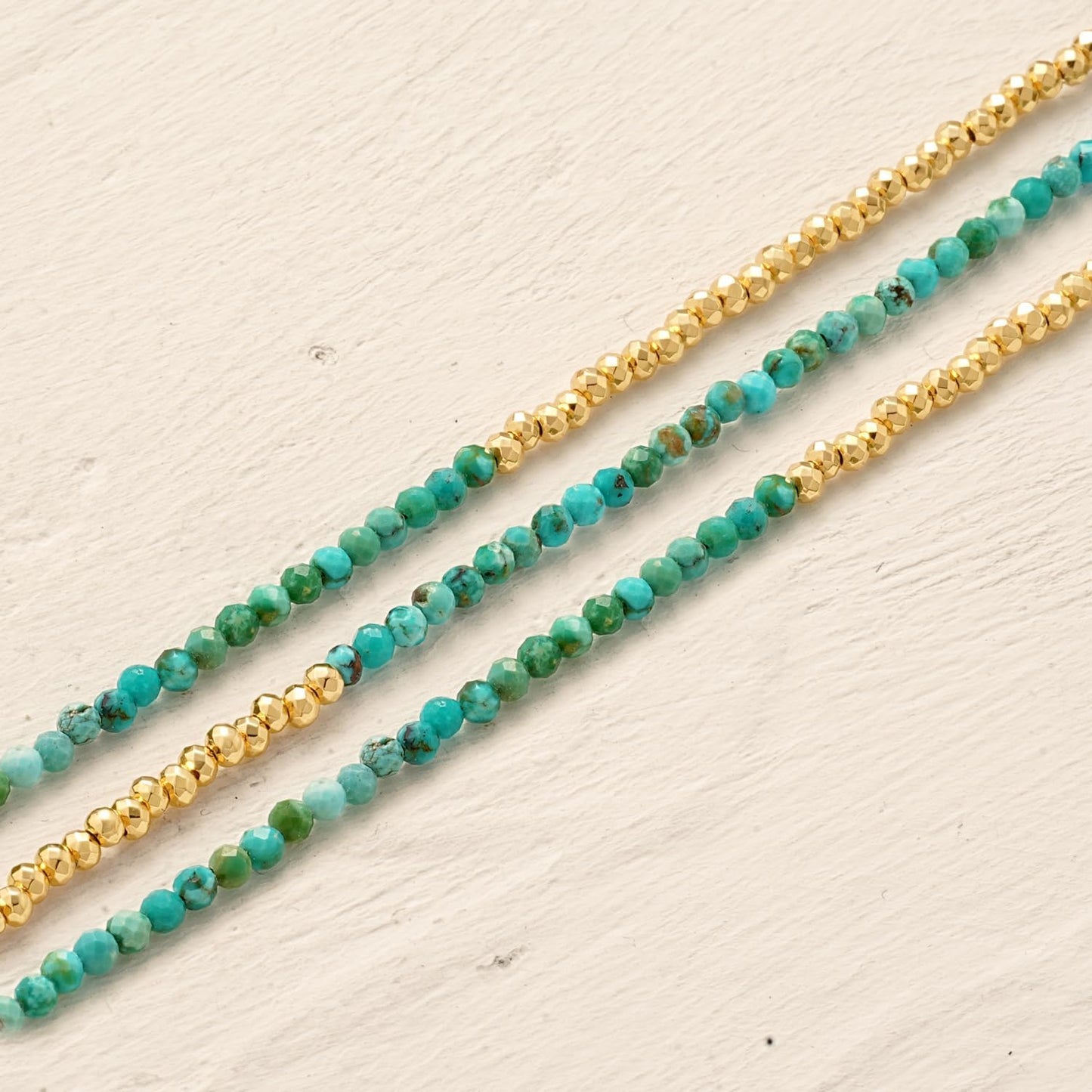 Women Beaded Bracelet Gold Double Layer Gemstone 14K Simple Dainty Handmade Chain Everyday Boho Beach Jewelry