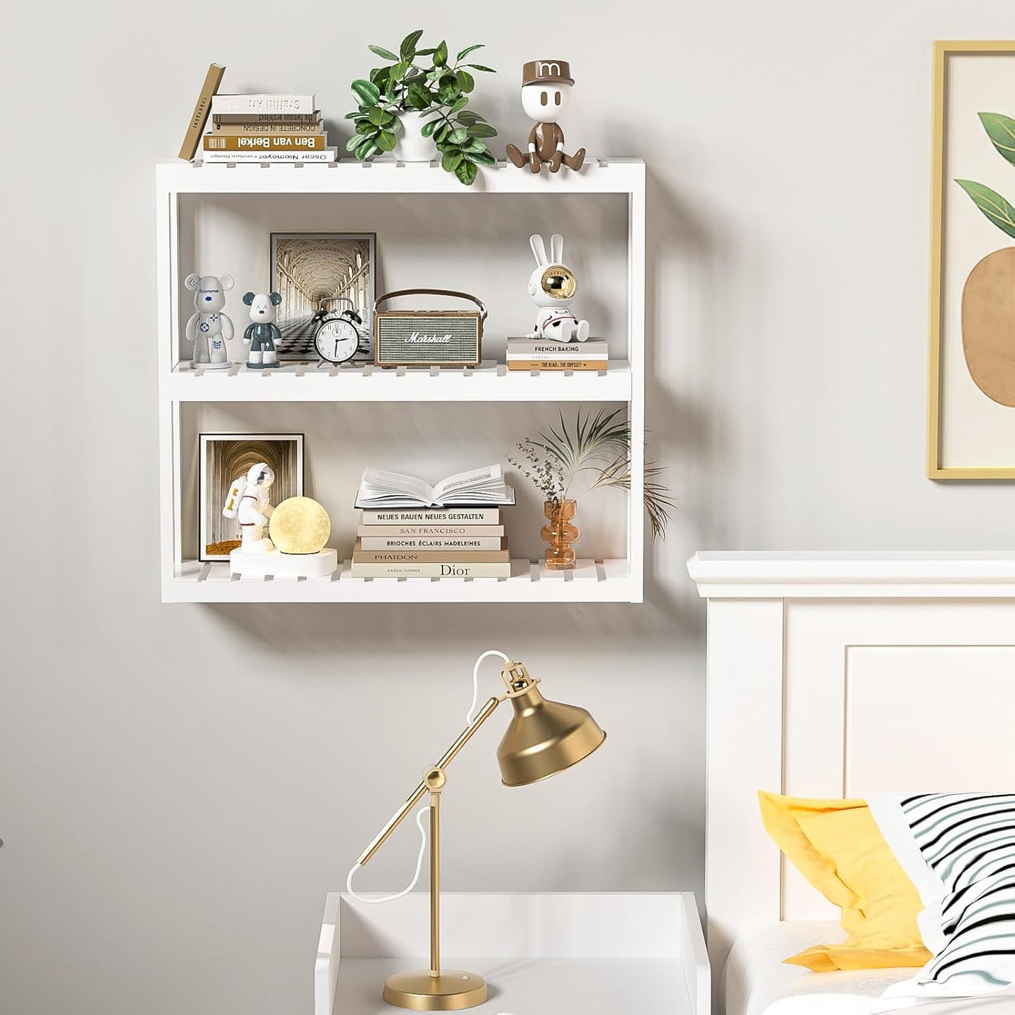 Bathroom Shelves Over Toilet Storage - 3 Tier Wall Mounted Bamboo Bathroom Shelf Organizer