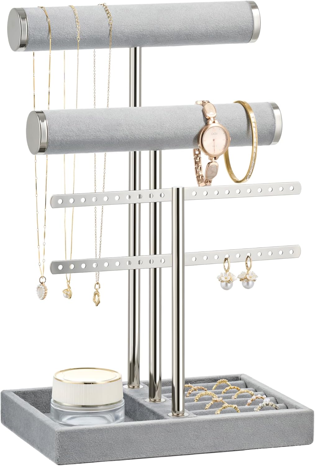3 Tier Bracelet Holder Display - Detachable T Bar Bracelet Holder, Jewelry Holder Organizer