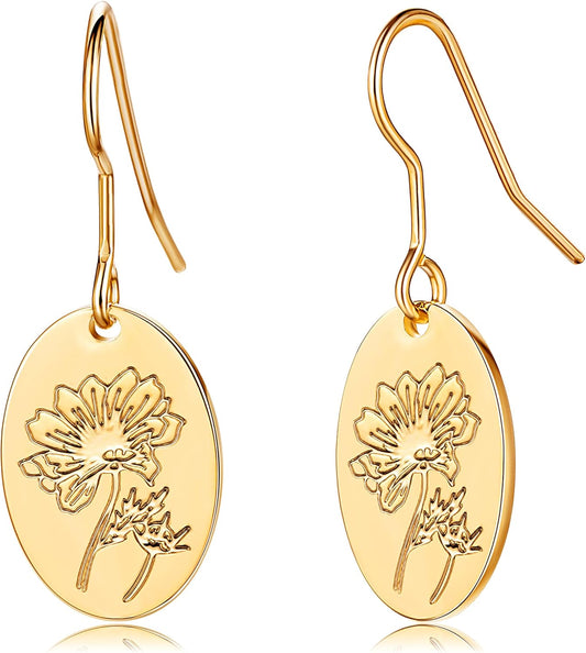 Pearl Dangle Hoop Earrings for Women - Dainty14K Gold Plated Small Drop Chain Hoops Trendy Earring Sets for