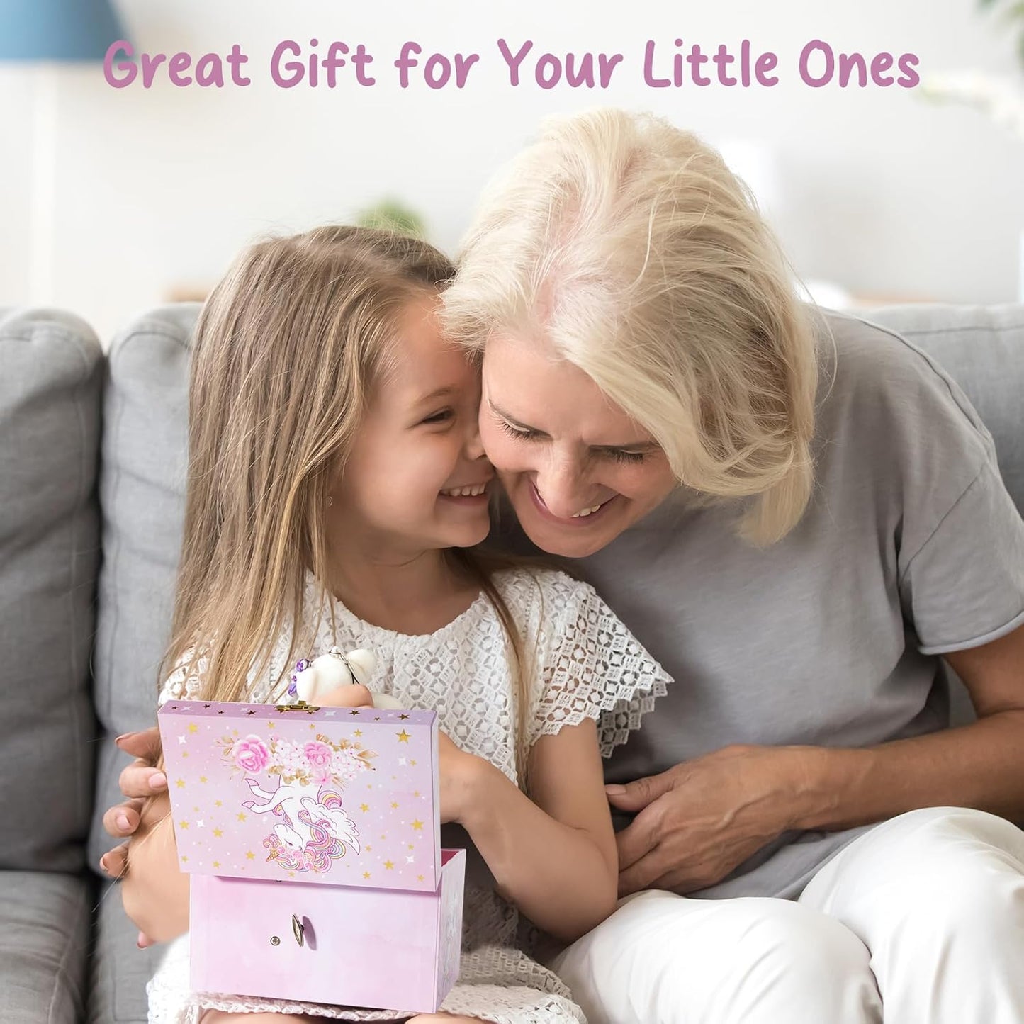 Children's Jewelry Box, Kids Jewelry Organizer with Unicorn for Little Girls, Jewelry Case Gift