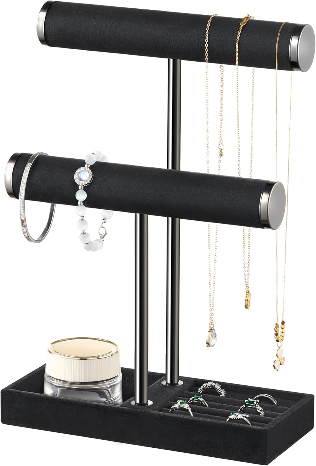 2 Tier Bracelet Holder Display - Detachable T Bar Bracelet Holder, Jewelry Holder Organizer