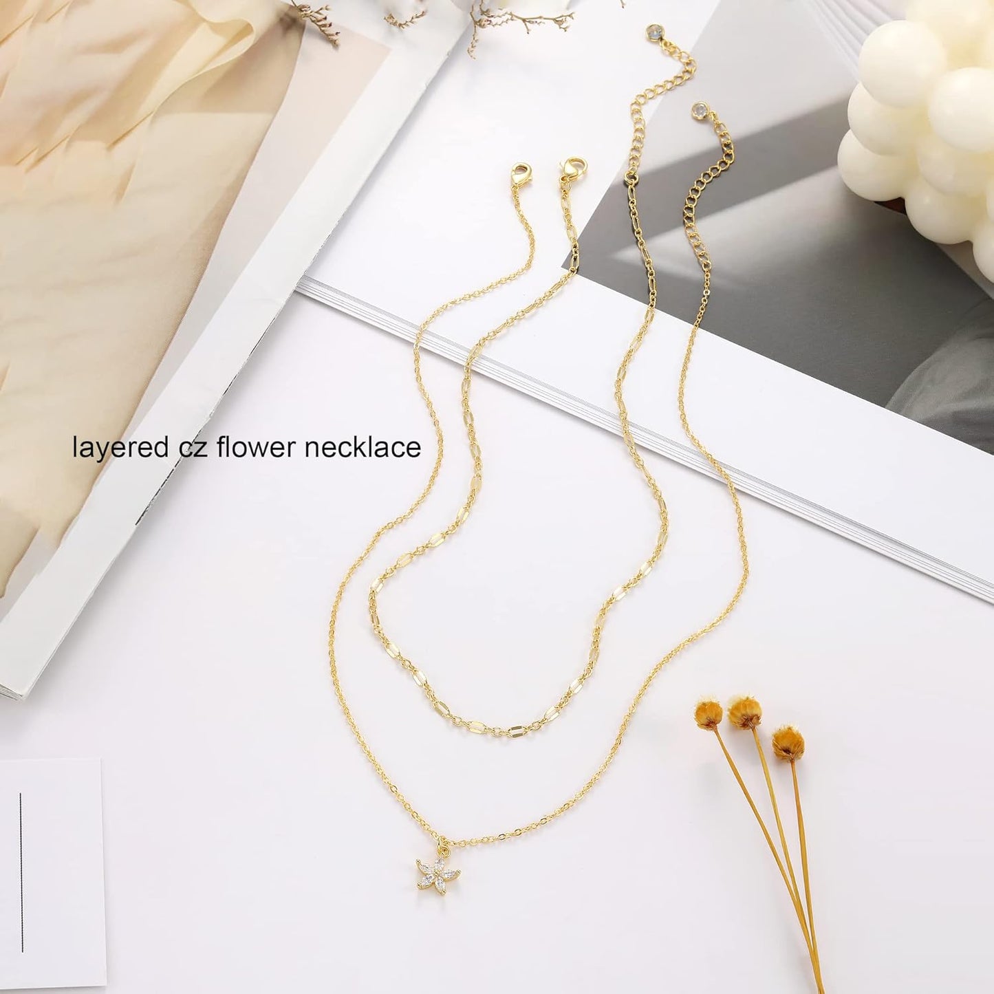 Diamond Choker Necklace for Women: Dainty 14K Gold/Sterling Silver Gold Plated CZ Jewelry, Trendy Gift