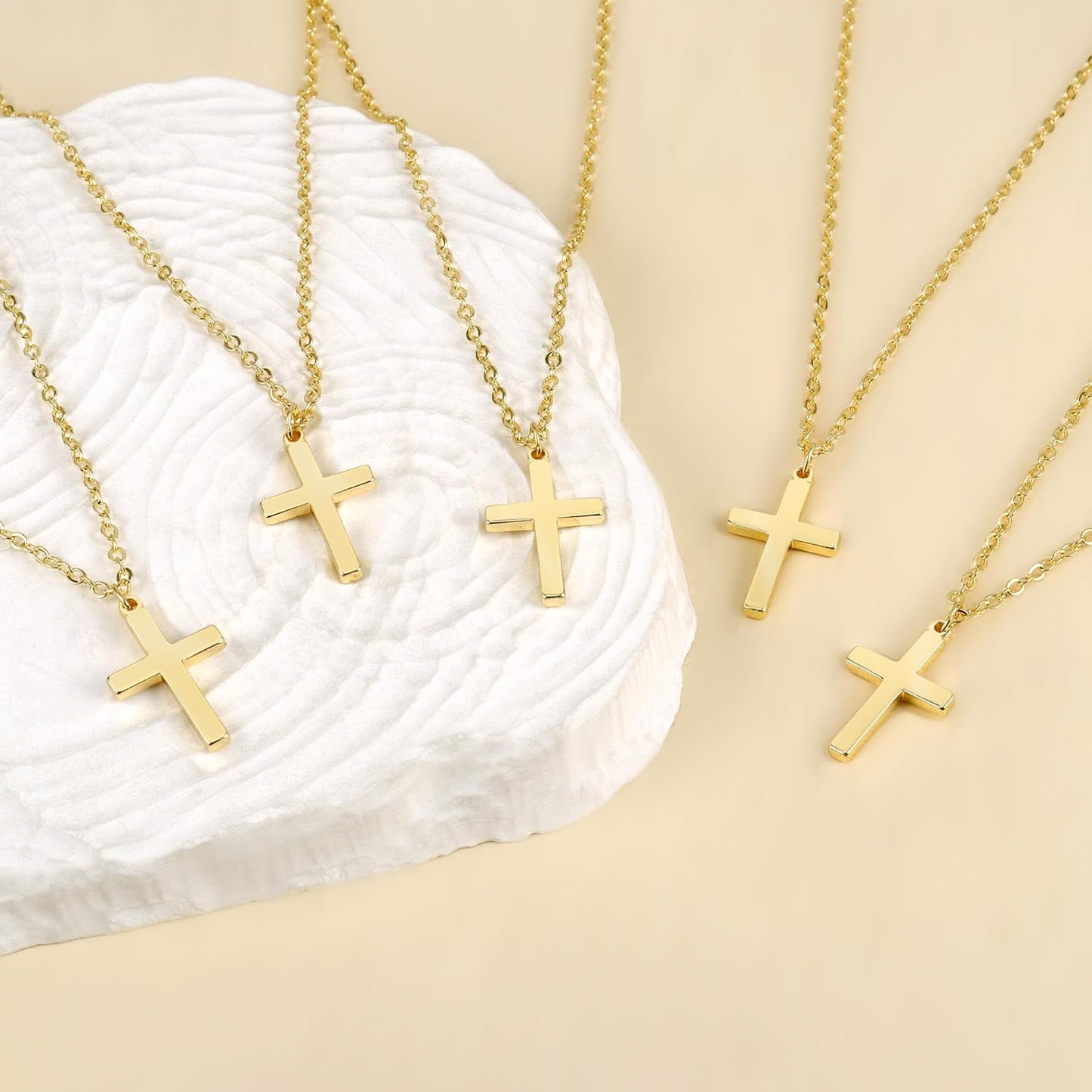 "14K Gold/Silver Plated Layered Cross Necklace, Dainty Stackable Choker with Cross Pendant, Trendy Women’s Jewelry Gift"