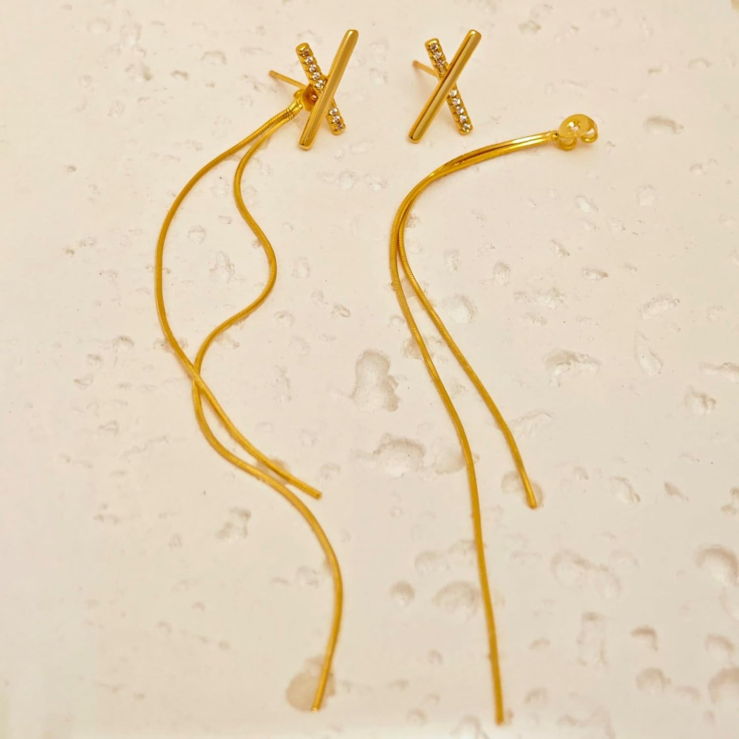 Gold Earrings for Women Trendy, Simple Dainty 14K Gold Plated Paperclip Square Chain Link Dangle Pin Stud Huggie Earrings Lightweight