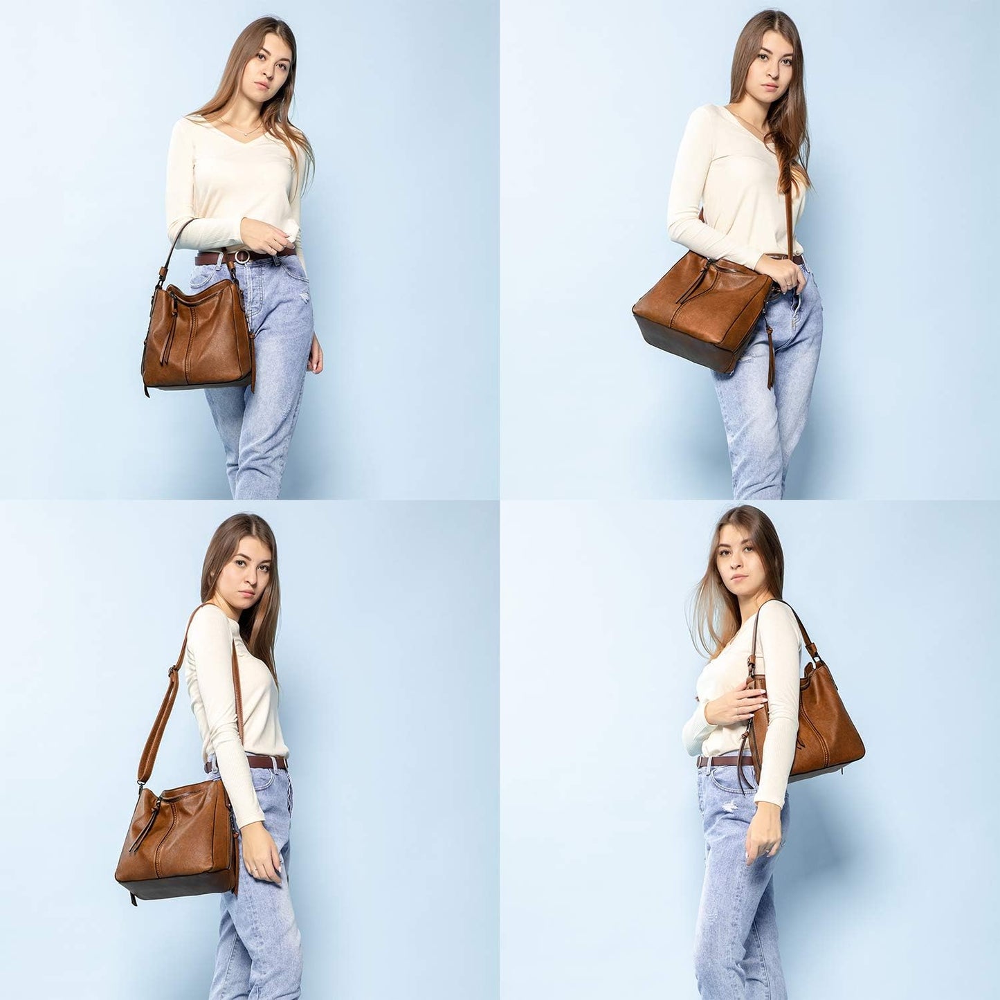 Crossbody Bags Designer Faux Leather Handbags Retro Large Size Shoulder Bag Bucket Purse