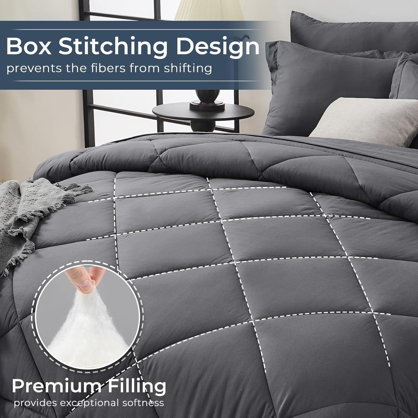 7 count Queen Comforter Set,  with  Comforter, Flat Sheet, Fitted Sheet, Pillowcases, Pillow Shams