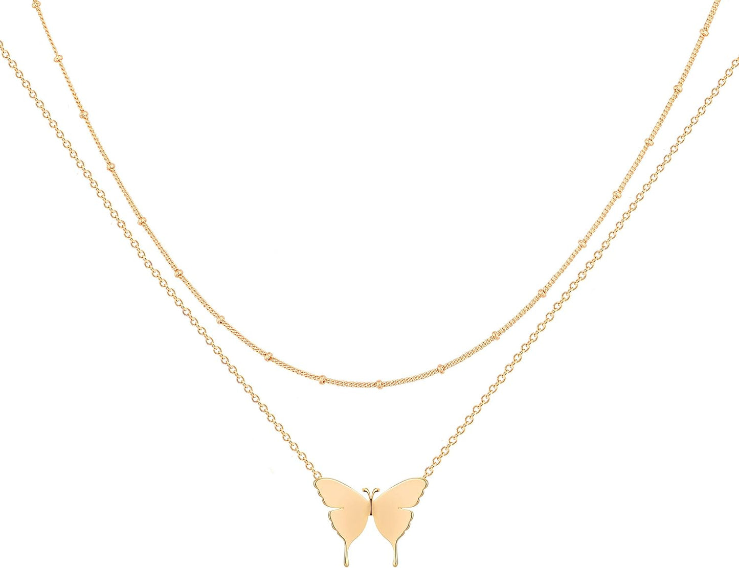 Layered Heart Necklace: 18K Gold Plated Dainty Pendant with Arrow & Bar - Handmade Boho Jewelry for Her