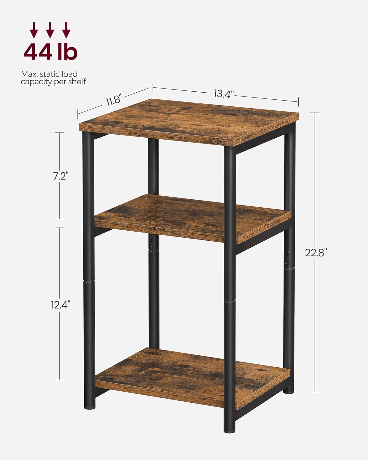 Side Table, Small End Table, Tall Nightstand for Living Room, Bedroom, Office, Bathroom