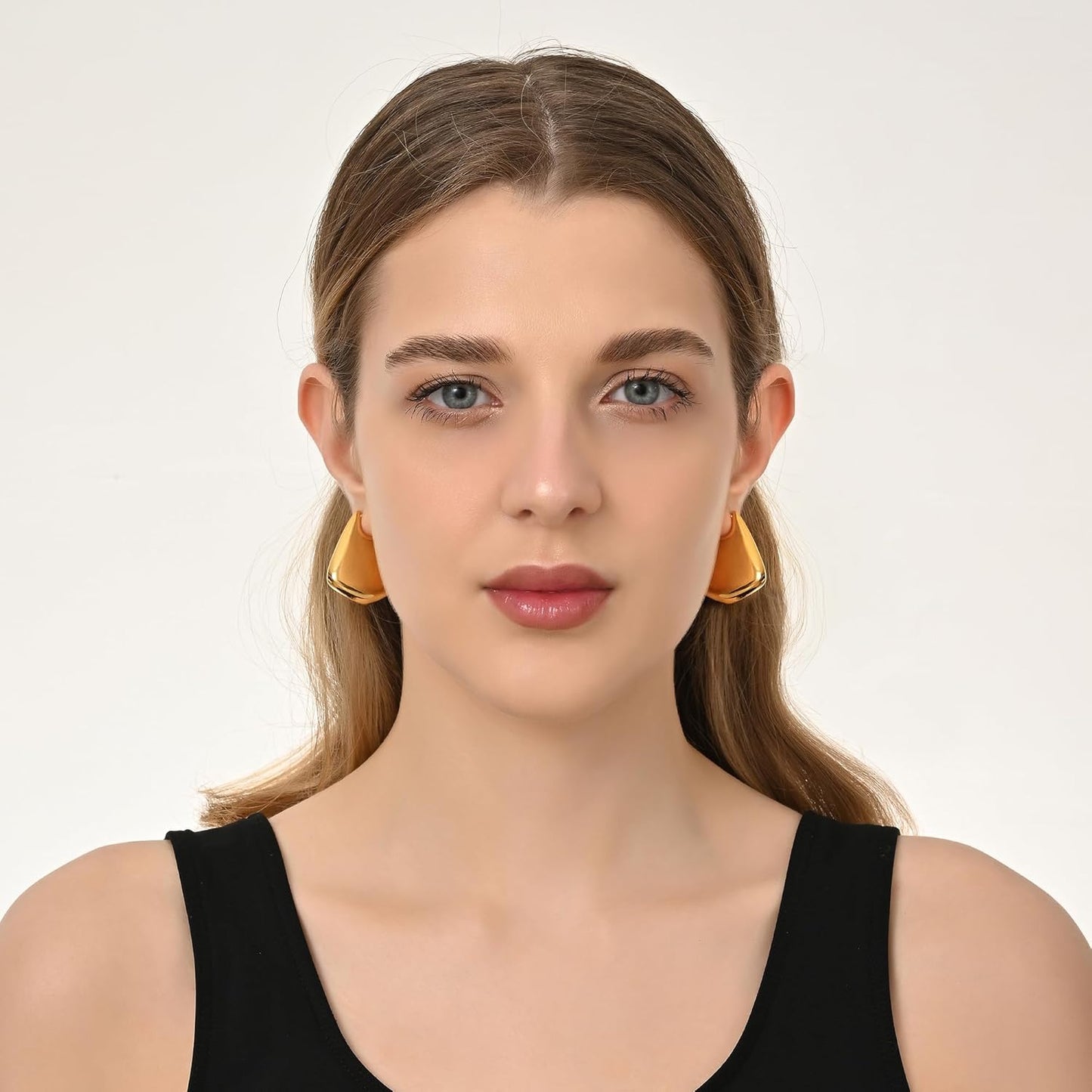 Trendy Gold Plated Knot Earrings for Women Chunky Statement Drop Dangle Earrings Lightweight Fashion Accessories Gold Jewelry