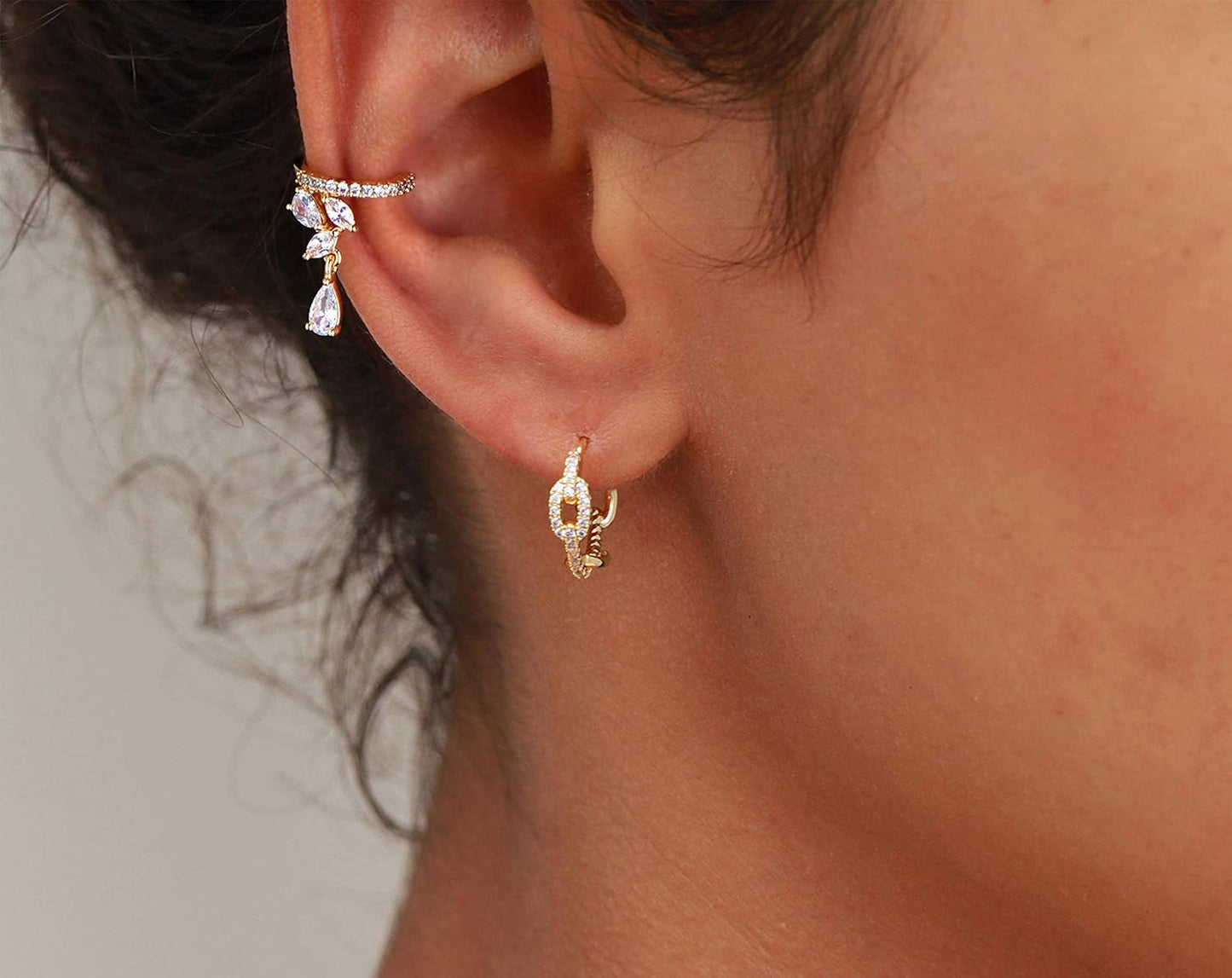 Cubic Zirconia Huggie Earrings 14k Gold Plated Tiny Earrings Small Huggie Hoop Earrings Simple Lightweight Hoops Gift for Women