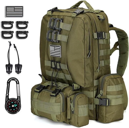 Large Military Tactical Backpack for Men, 40-50L Backpacks for Women, with Molle System