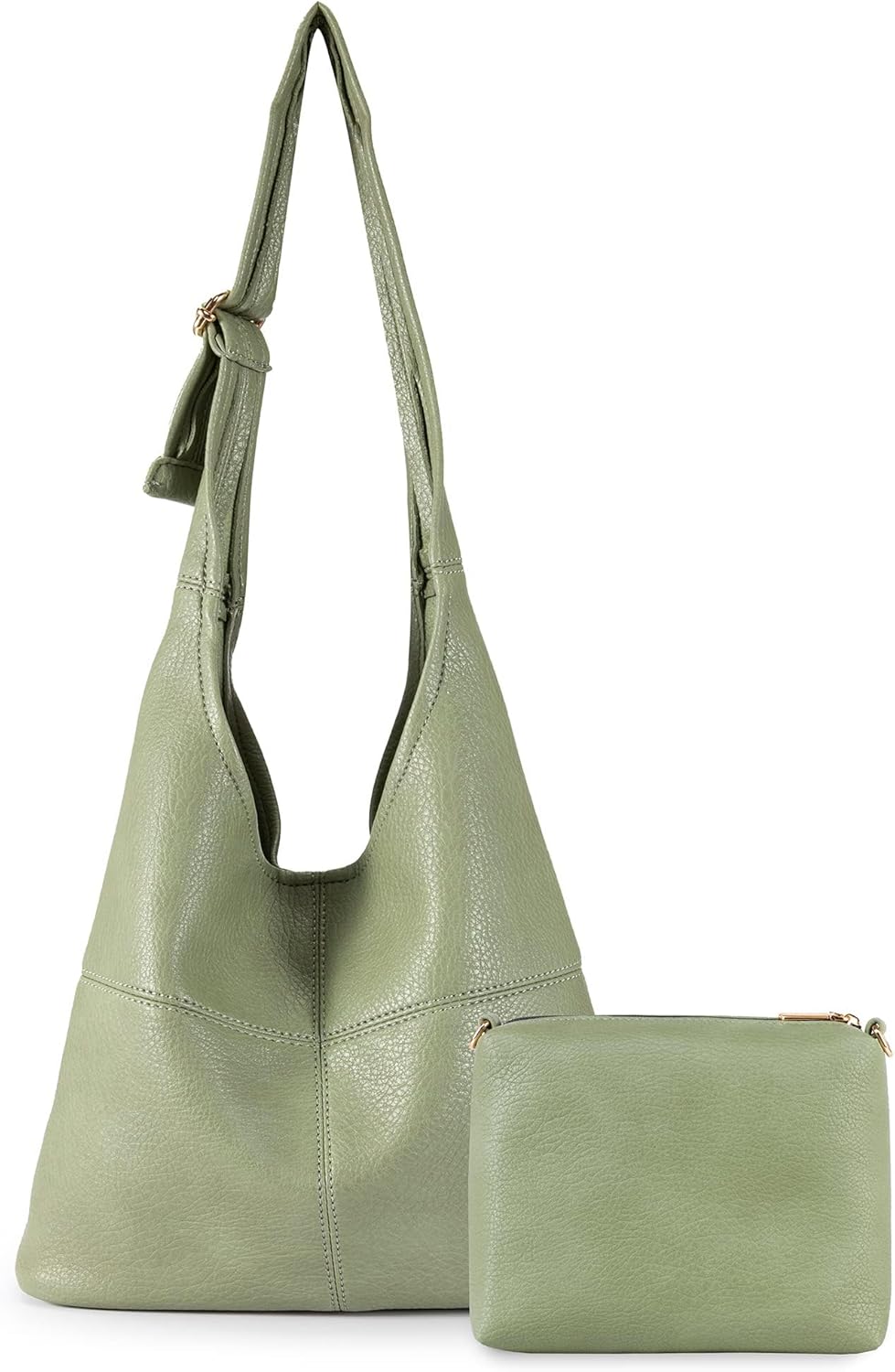 Hobo Bags Purse for Women Ultra Soft Foldable Shoulder Slouchy Handbags with Cosmetic bag