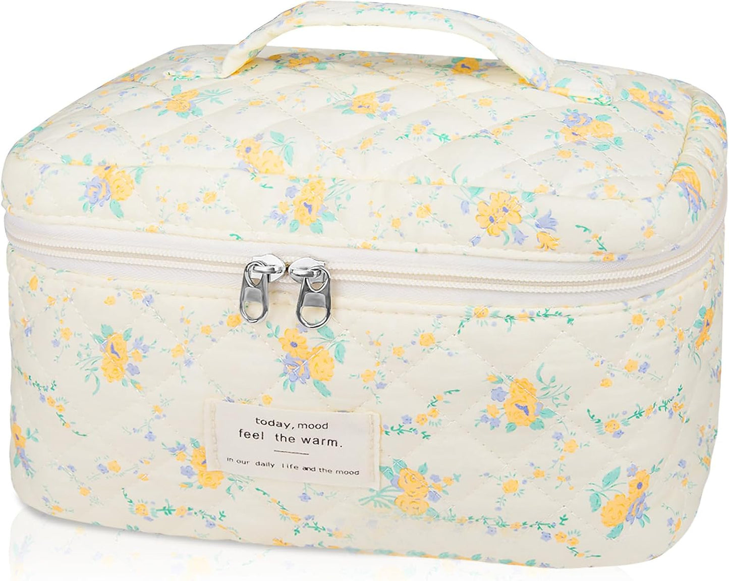 Large Makeup Bag, Cute Cosmetic Bag for Women Girls, Floral Coquette Aesthetic Toiletry Bag, Travel Make Up Organizer Bag (BDLH)