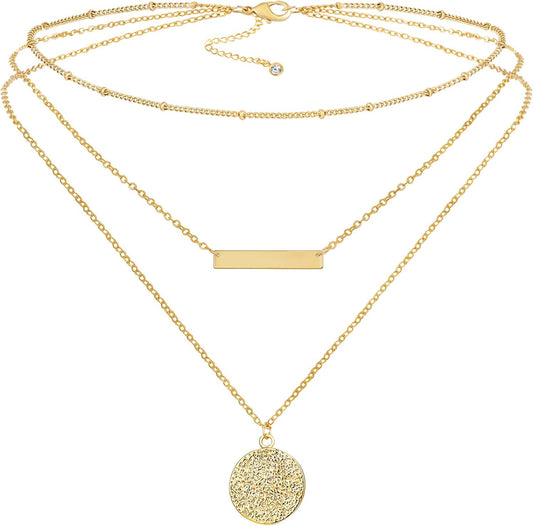 Dainty 14K Gold Plated Necklace - Delicate Pendant Choker for Women