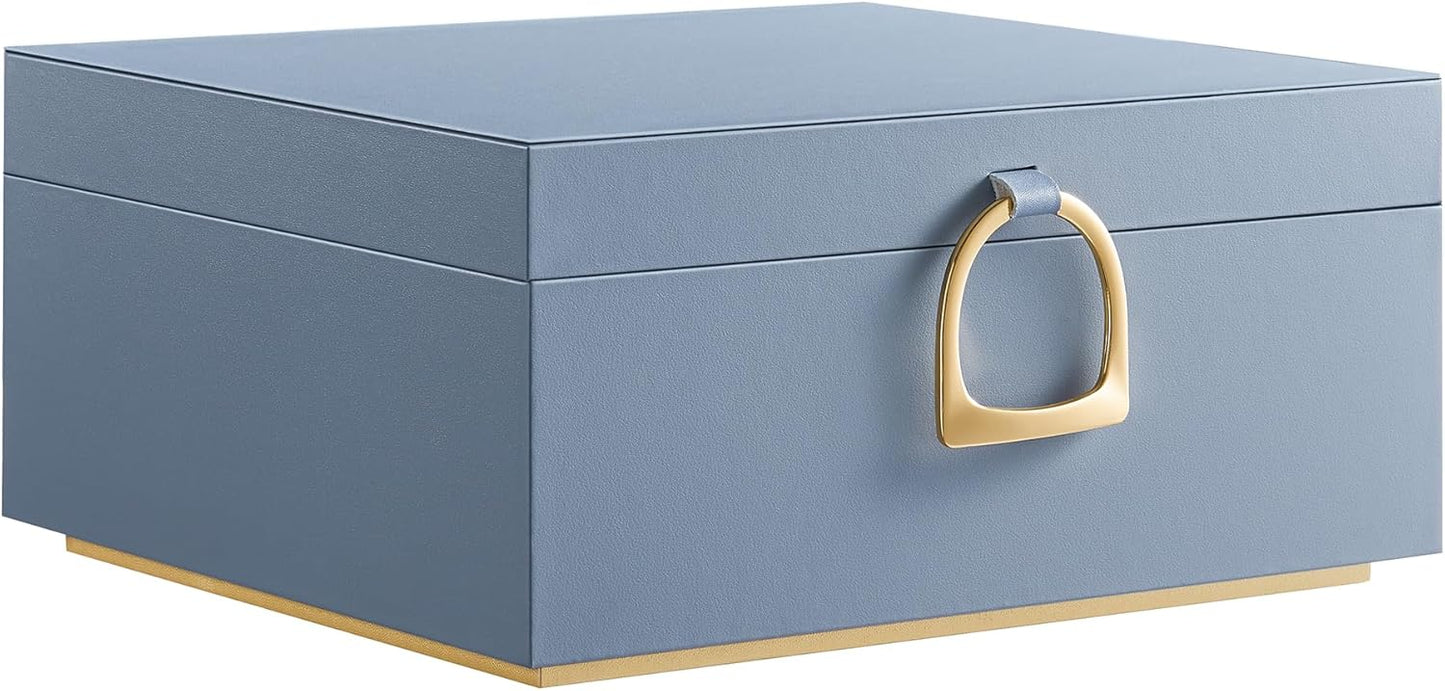 2-Layer Jewelry Box, Jewelry Organizer with Handle, Removable Jewelry Tray, Jewelry Storage, Floating Effect, White