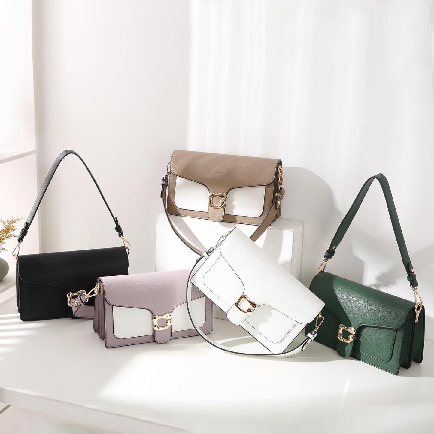 Crossbody Bags for Women Trendy - Small  Bag Leather Handbags Evening Clutch with 2 Straps