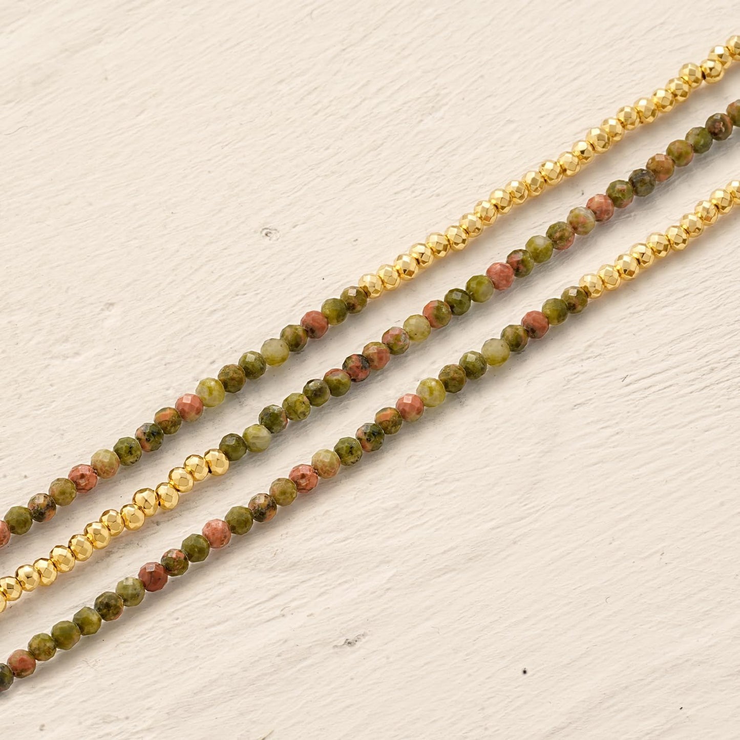 Women Beaded Bracelet Gold Double Layer Gemstone 14K Simple Dainty Handmade Chain Everyday Boho Beach Jewelry