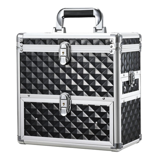 Nail Polish Makeup Case with Drawer and Dividers Manicure  Makeup Box With Mirror Lockable Keys Box