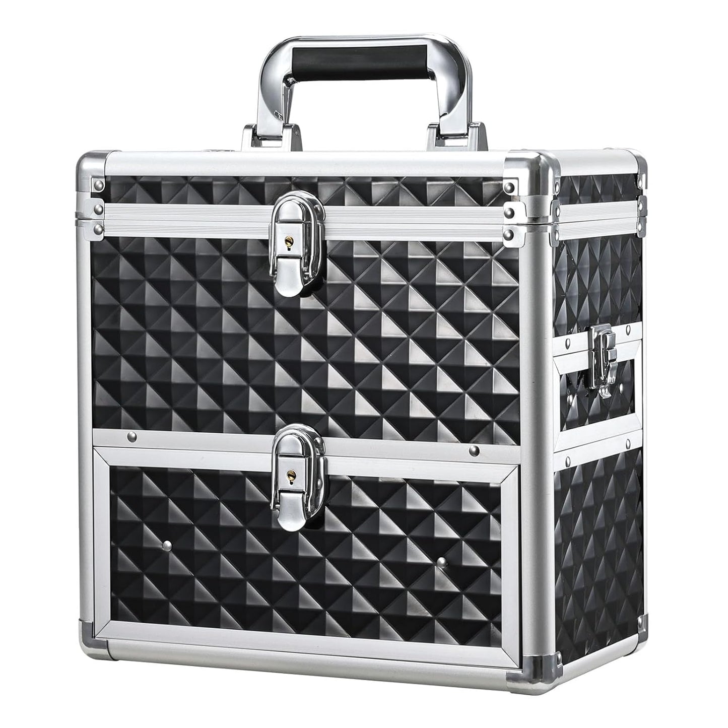 Nail Polish Makeup Case with Drawer and Dividers Manicure  Makeup Box With Mirror Lockable Keys Box