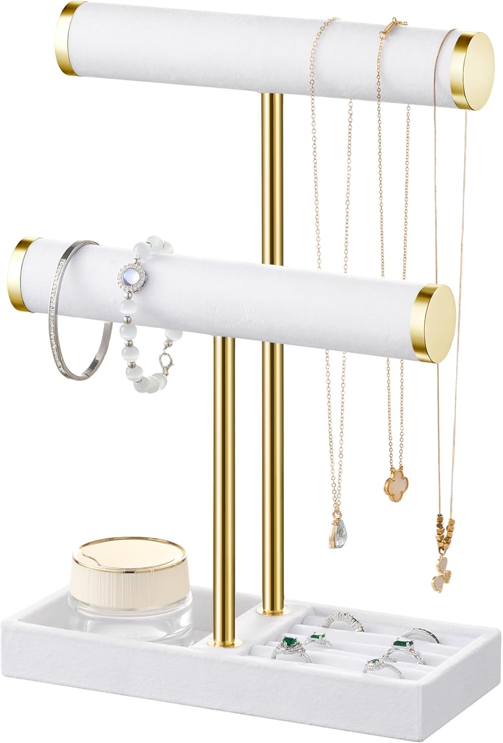 2 Tier Bracelet Holder Display - Detachable T Bar Bracelet Holder, Jewelry Holder Organizer
