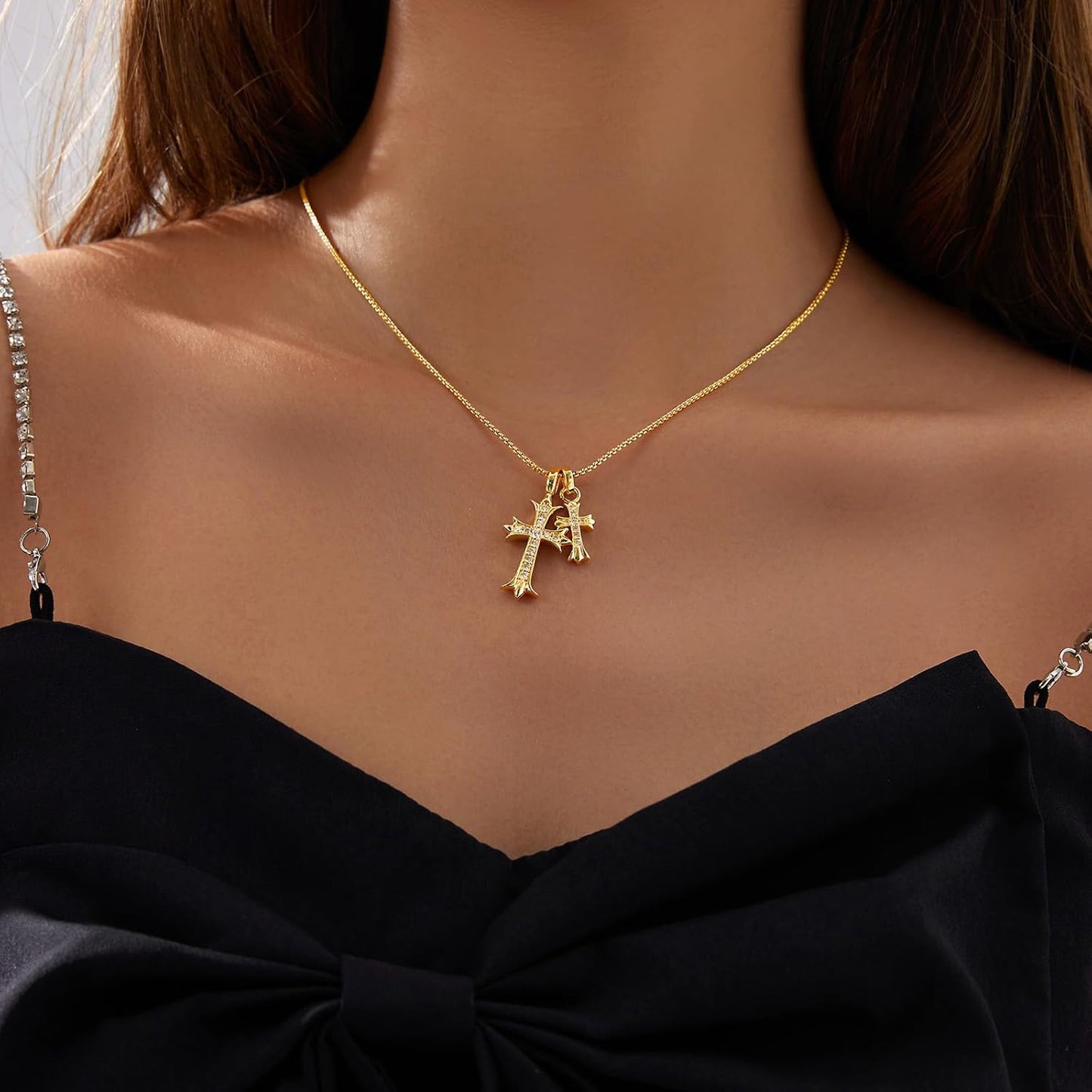 14K Gold Faith Cross Necklace – Dainty Religious Pendant for Women